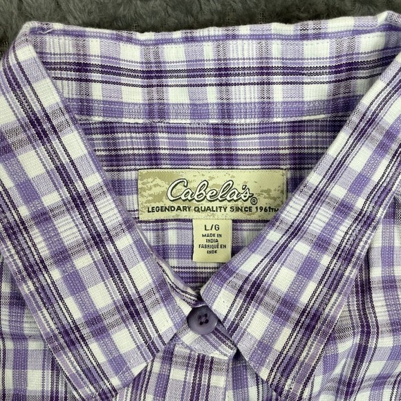 Cabelas Button Up Shirt Womens Large Plaid Green Pink Purple Lot of‎ 3 - Picture 14 of 15